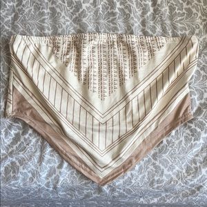 Bandana print strapless crop top